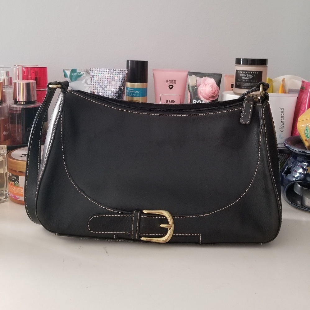 Black leather purse